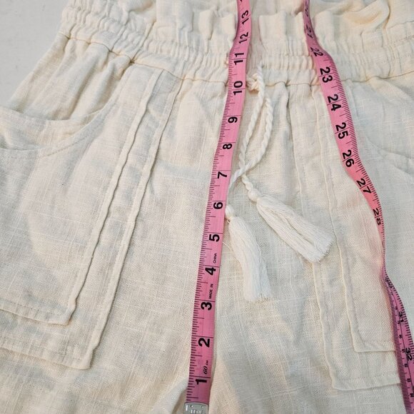 House Of Harlow 1960 Linen Blend Puff Sleeve Top & Shorts Set Size Small Ivory - Picture 12 of 14